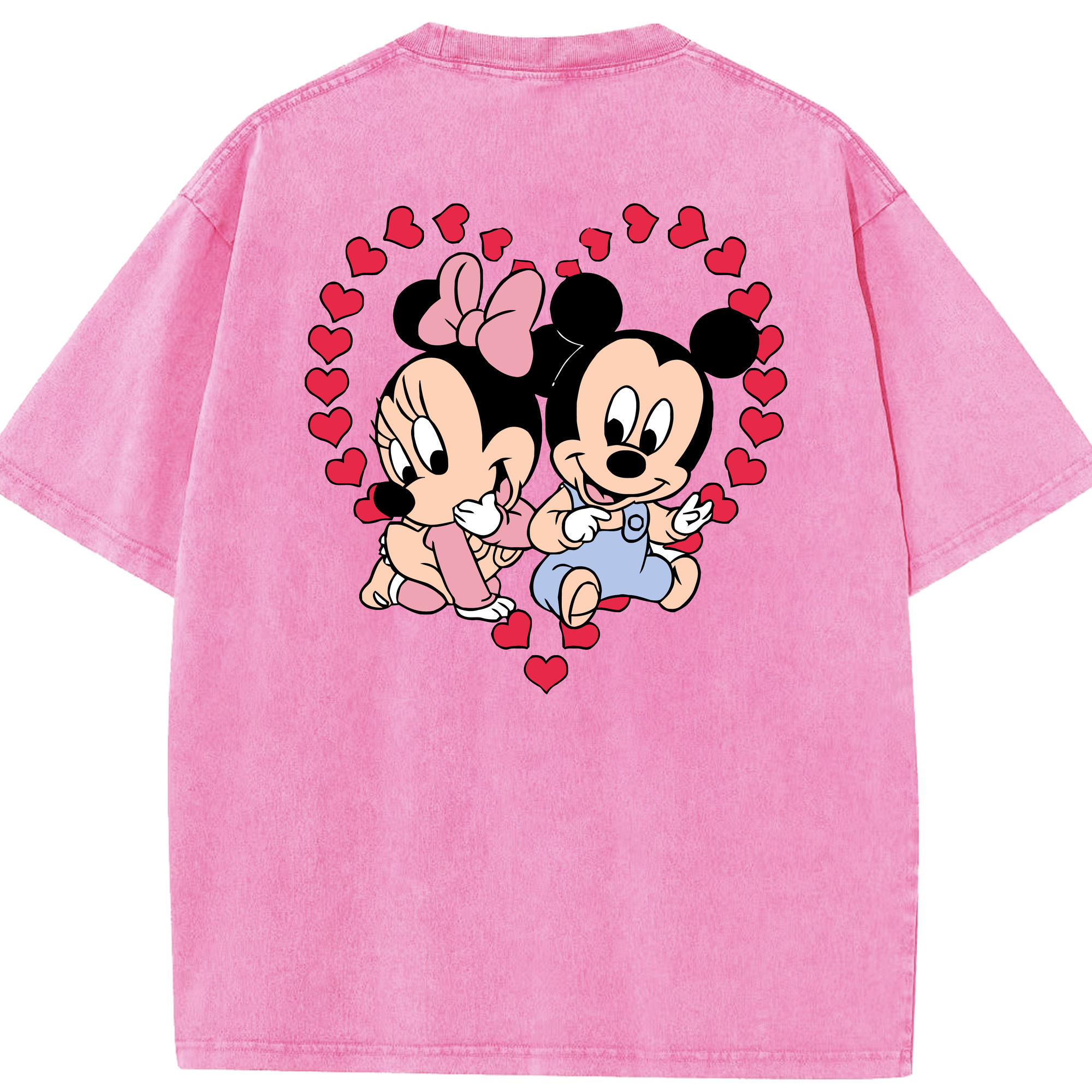 （画像用） ミッキーマウス Mickey Mouse 綿100% ヴィンテージ風 半袖Tシャツ（背面プリント）